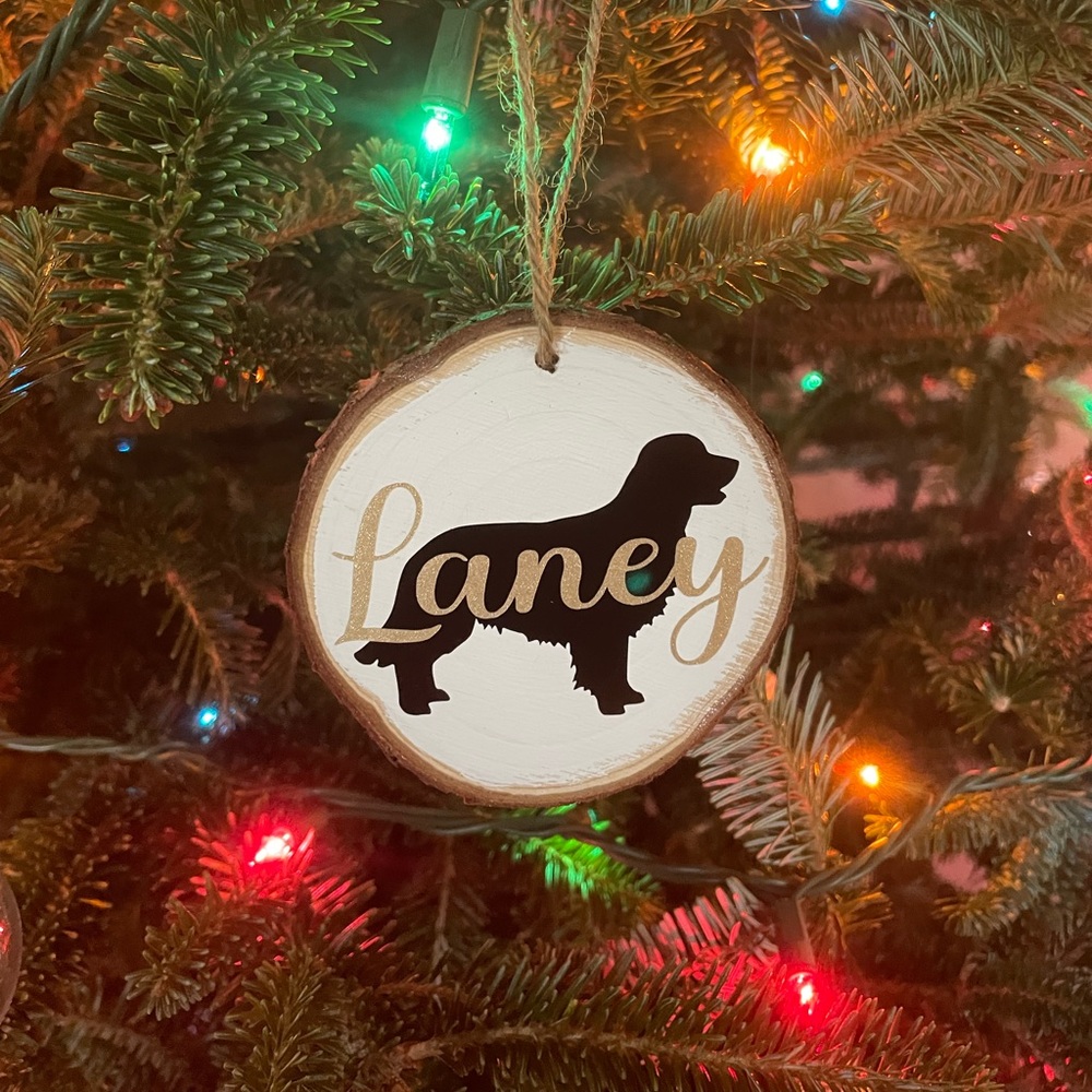 Personalized Rustic Wooden Pet Ornament